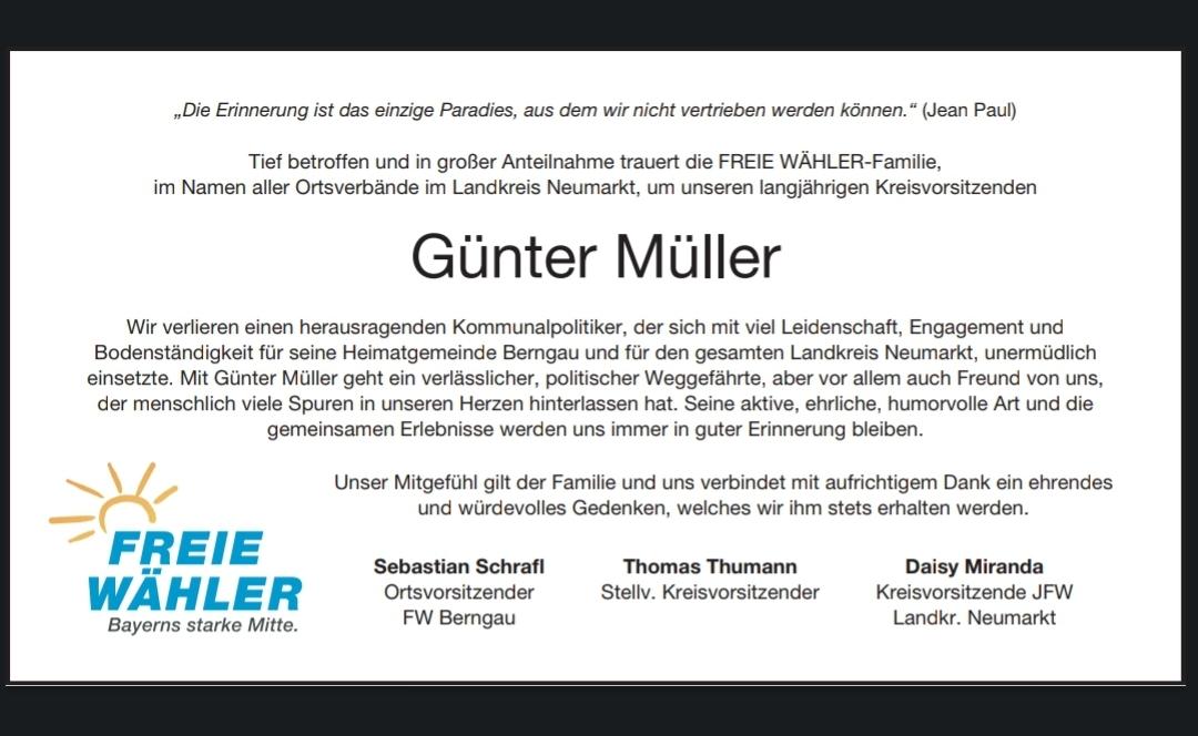 Homepage Günter Müller Nachruf